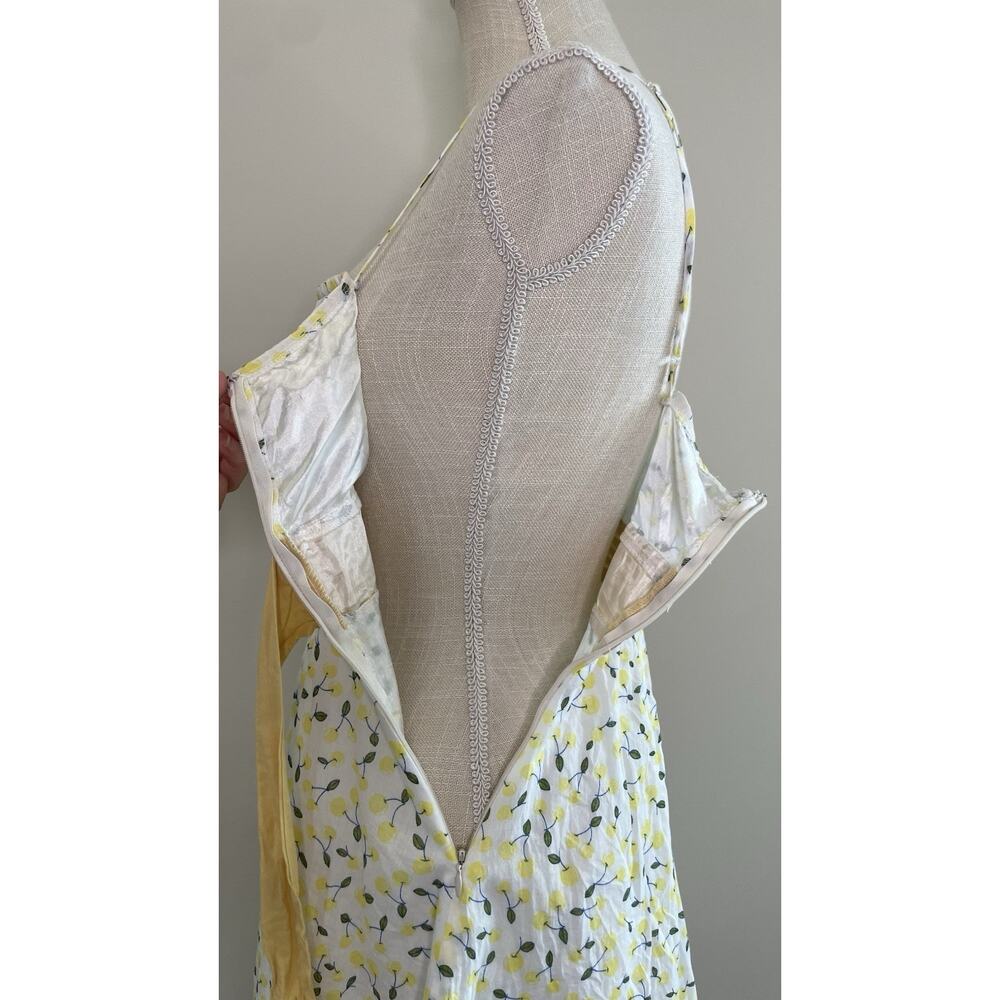 Katia Mini Babydoll Dress Cherry Sundress Y2K Cocktail Prom Yellow Coquette M - Picture 3 of 12